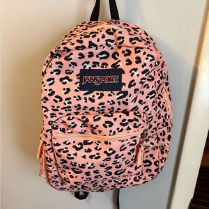Jansport Kids Backpack in Pink and Black Leopard Print